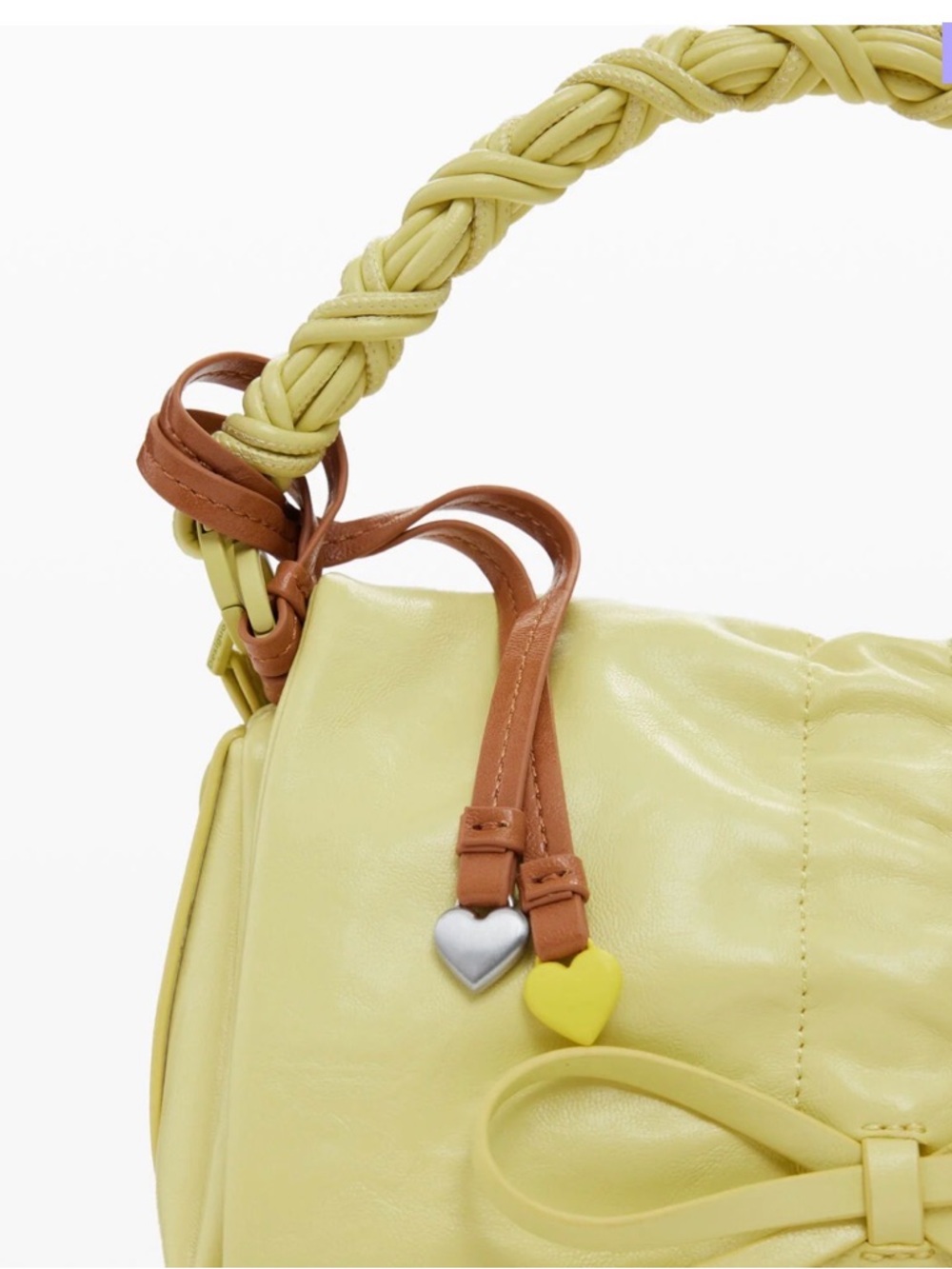 New Desigual Yellow Chartreuse Bow Handbag Purse - Picture 4 of 7